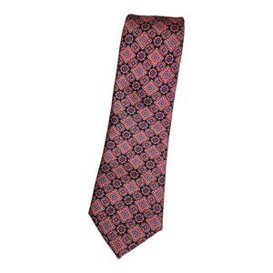 MARCHESI DI COMO Men's 100% Silk Necktie DESIGNER Blue Pink Geometric W:3" EUC